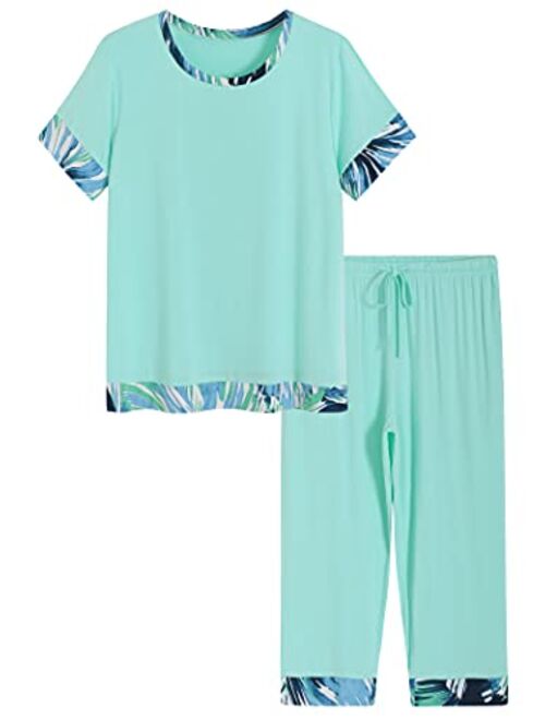 Latuza Women's Bamboo Viscose Capri Lounge Pajama Set