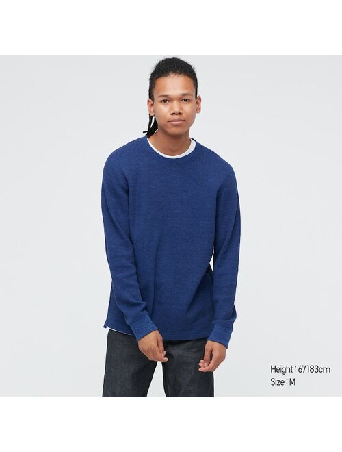 Uniqlo WAFFLE CREW NECK LONG-SLEEVE T-SHIRT