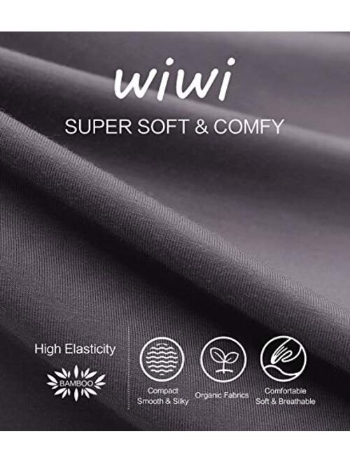 WiWi Womens Bamboo Pajama Sets Soft V Neck Sleepwear Short Sleeves Top with Pants Pjs Lightweight Loungewear S-3X