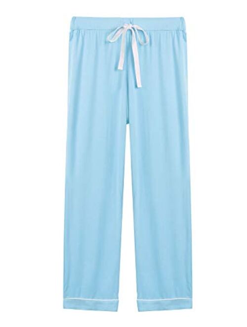 Joyaria Womens Soft Bamboo Pajama Sets Button Down Long Sleeve Pj Pants Set Sleepwear