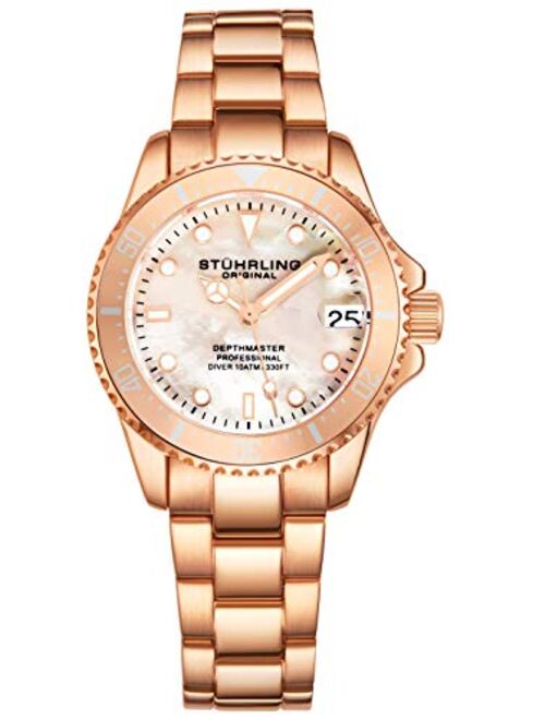 Stuhrling Women's Dive Watch with Stainless Steel Bracelet Quartz Movement and Date