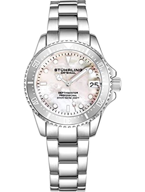 Stuhrling Women's Dive Watch with Stainless Steel Bracelet Quartz Movement and Date