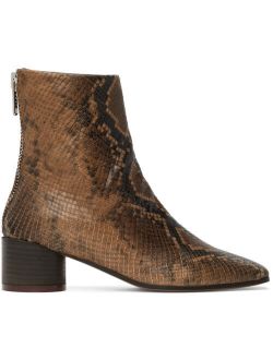 Brown Square Toe 6 Heel Boots