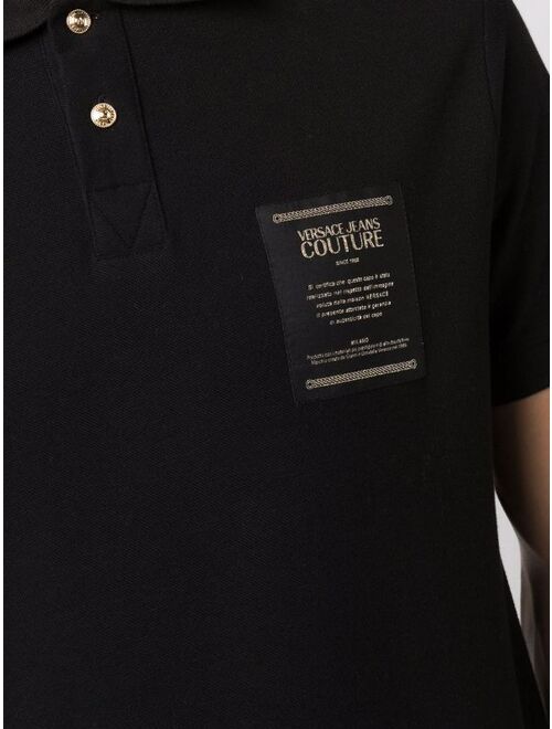 Versace logo patch polo shirt