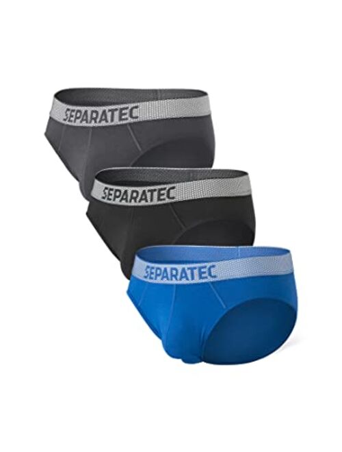 Separatec Men's Dual Pouch Underwear Fast Dry Moisture Wicking Active Performance Briefs 2 Pack