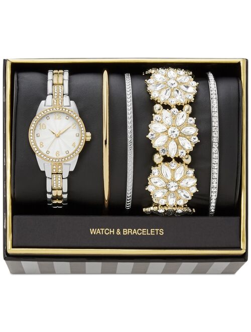 Folio Women's Two-Tone Stainless Steel Bracelet Watch 31mm Gift Set