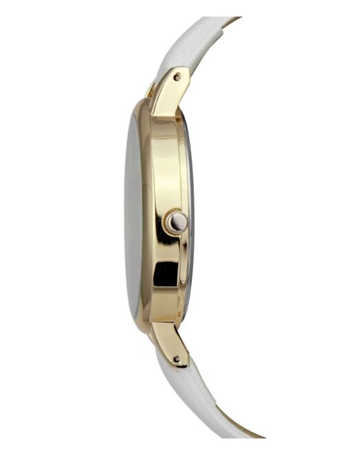 INC International Concepts Women's White Strap Watch 38mm & Gold-Tone Bracelet, Created for Macy's