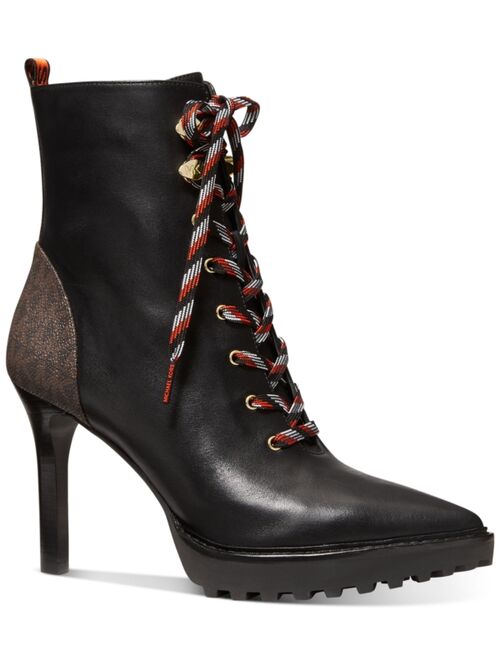 Michael Kors Women's Kyle Lace-Up Lug Sole Booties