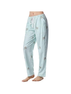 BAMBOO COOL Women's Pajama Pants Bamboo Viscose Soft Longue Pants Print Sleep Bottoms with Pockets