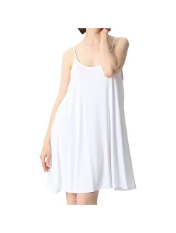 Lu's Chic Women's Bamboo Nightgown Cami Cotton Sleepwear Plus Size Sleeveless Loungewear