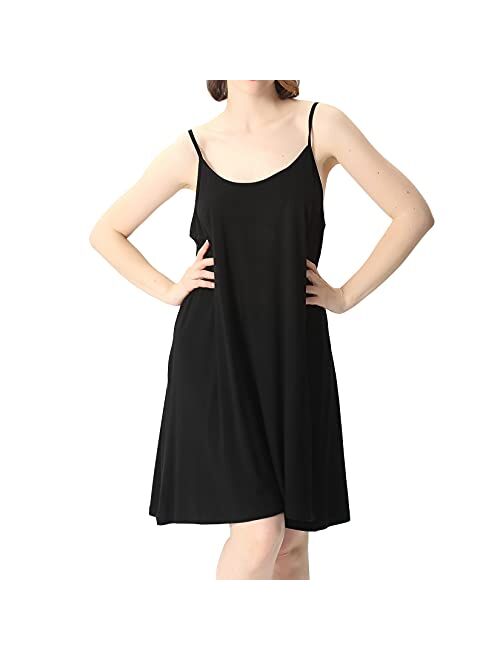 Lu's Chic Women's Bamboo Nightgown Cami Cotton Sleepwear Plus Size Sleeveless Loungewear