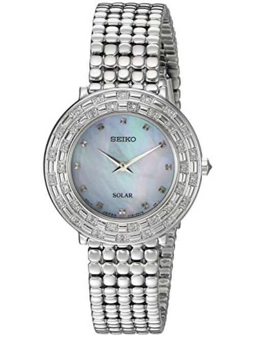 Seiko Women's TRESSIA Stainless Steel Japanese-Quartz Watch with Stainless-Steel Strap, Silver, 13 (Model: SUP373)