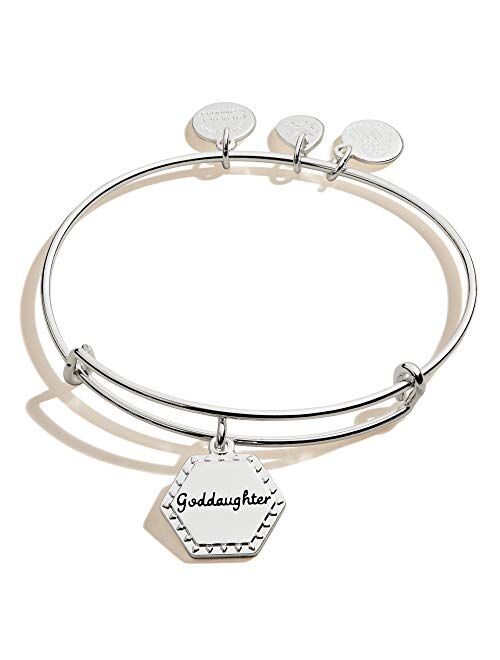 Alex and Ani Because I Love You Expandable Wire Bangle Bracelet for Women, Meaningful Charms, 2 to 3.5 in