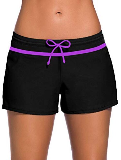 WILLBOND Women Swimsuit Shorts Tankini Swim Briefs Plus Size Bottom Boardshort Summer Swimwear Beach Trunks for Girls