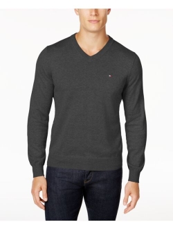 Men's Signature Solid V-Neck Sweater, Created for Macy's