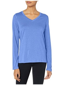 Womens Cooldri Performance Long Sleeve V-neck Tee