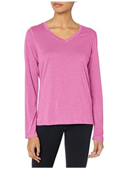 Womens Cooldri Performance Long Sleeve V-neck Tee