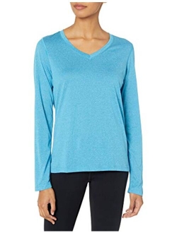 Womens Cooldri Performance Long Sleeve V-neck Tee