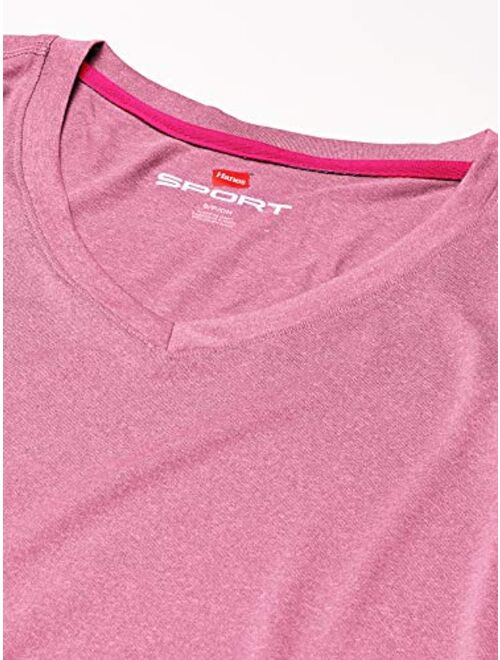 Hanes Women’s Cooldri Performance Long Sleeve V-neck Tee