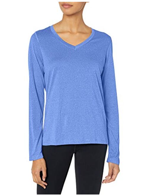 Hanes Women’s Cooldri Performance Long Sleeve V-neck Tee