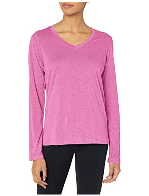 Hanes Women’s Cooldri Performance Long Sleeve V-neck Tee