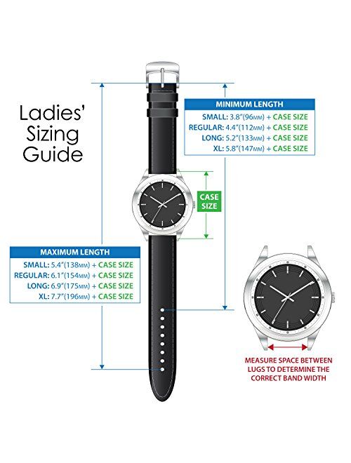 Speidel Swiss Army Style Mens Replacment Strap - 16mm, 18mm,19mm and 20mm, Genuine Leather and Black, Green or Tan Nylon Combination Watch Band, Stainless Steel Metal Cla