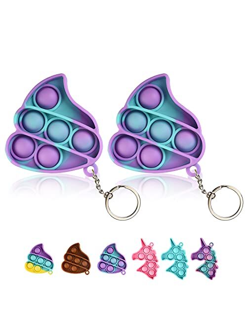 Aneboom Simple Dimple Fidget Popper，Mini Fidget Toys Keychain, Push Pop Bubble Sensory Toys Keychain, Portable Pressure Relieving and Anti-Anxiety Toys for Children and A