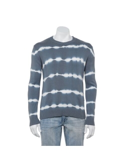 Men's Xray Regular-Fit Striped Tie-Dye Crewneck Sweater