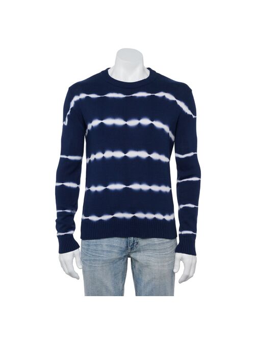 Men's Xray Regular-Fit Striped Tie-Dye Crewneck Sweater