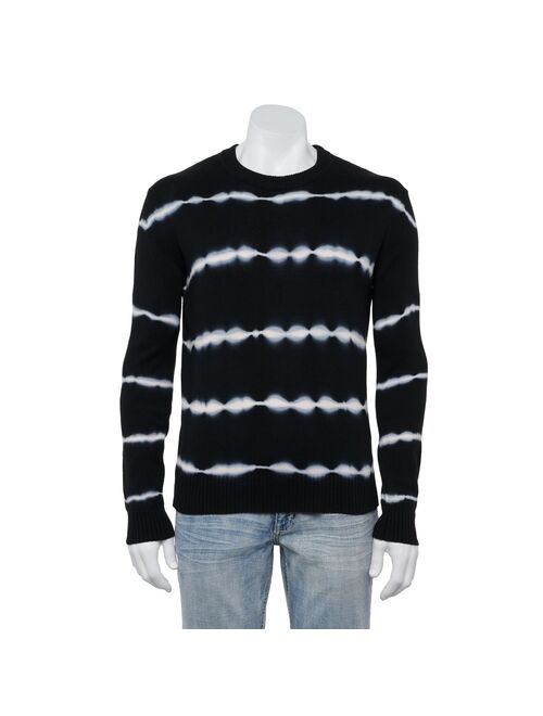 Men's Xray Regular-Fit Striped Tie-Dye Crewneck Sweater