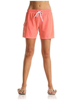 unitop Womens Bathing Boardshorts Swim Shorts Quick Dry with Lining