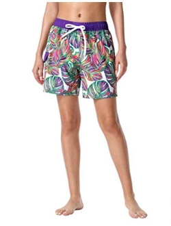 unitop Womens Bathing Boardshorts Swim Shorts Quick Dry with Lining