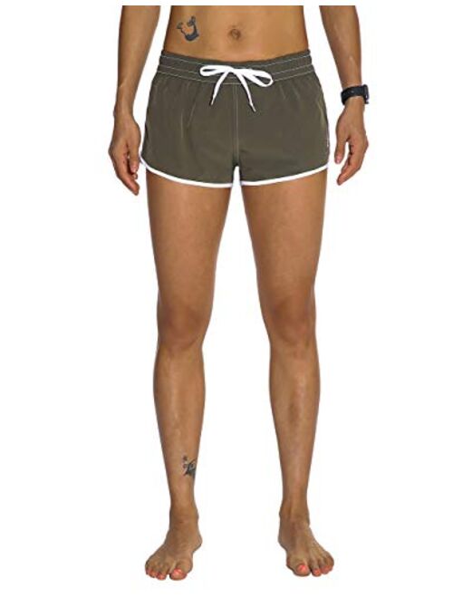 unitop Womens Bathing Boardshorts Swim Shorts Quick Dry with Lining