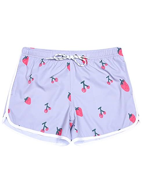 APTRO Women's Board Shorts Floral Beach Swim Shorts with Pockets Swim Trunks