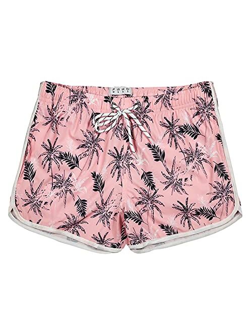 APTRO Women's Board Shorts Floral Beach Swim Shorts with Pockets Swim Trunks