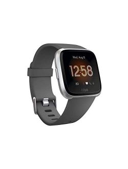 Versa Lite Smartwatch, Charcoal/Silver Aluminum, One Size (S & L Bands Included)