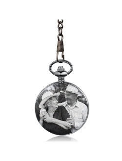 Personalized Pocket Watch Custom Photo Pocket Watch with Chain for Men Women Personalized Birthday Gift Groomsmen Wedding Gift Christmas Gift