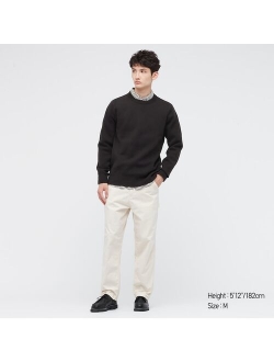 WASHABLE STRETCH MILANO RIBBED CREW NECK LONG-SLEEVE SWEATER