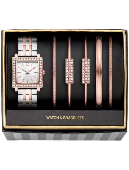 Folio Women's Two-Tone Bracelet Watch 28mm Gift Set