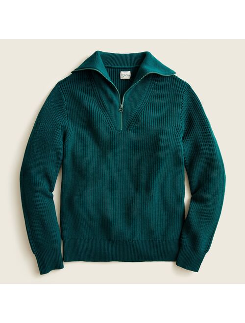 J.Crew Coated-merino wool half-zip sweater