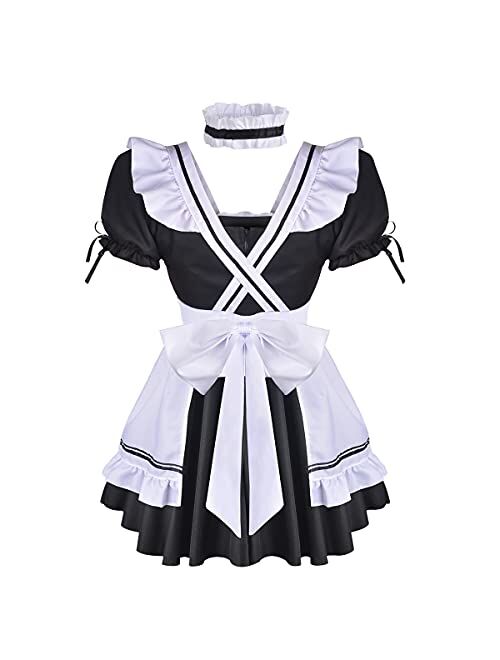 Japanese Anime Sissy Maid Dress Cosplay Sweet Classic Lolita Fancy Apron Maid Dress