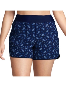 Plus Size Lands' End Quick Dry Thigh-Minimizer With Panty Swim Board Shorts