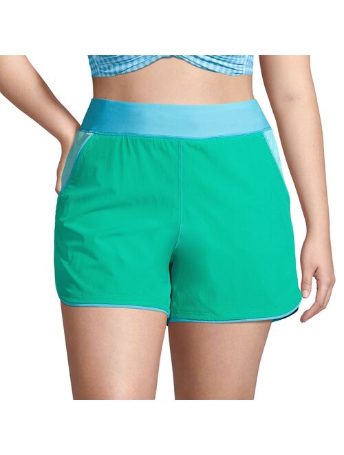 Plus Size Lands' End Quick Dry Thigh-Minimizer With Panty Swim Board Shorts