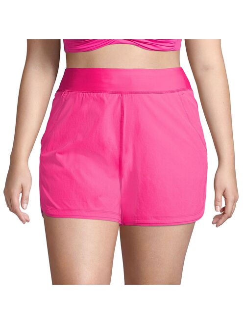 Plus Size Lands' End Quick Dry Thigh-Minimizer With Panty Swim Board Shorts