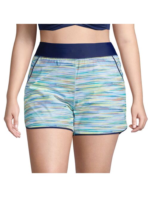 Plus Size Lands' End Quick Dry Thigh-Minimizer With Panty Swim Board Shorts