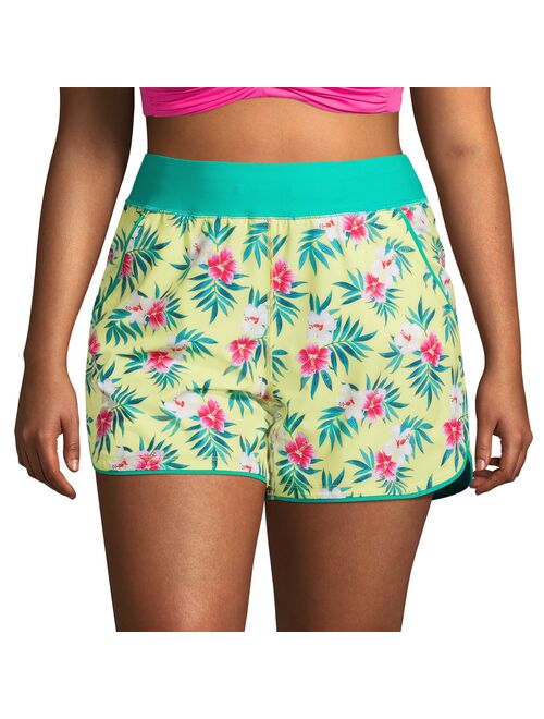 Plus Size Lands' End Quick Dry Thigh-Minimizer With Panty Swim Board Shorts