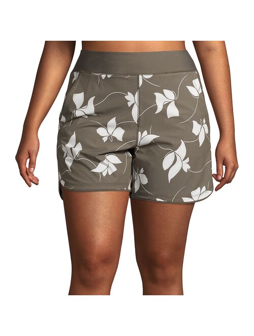 Plus Size Lands' End Quick Dry Thigh-Minimizer With Panty Swim Board Shorts