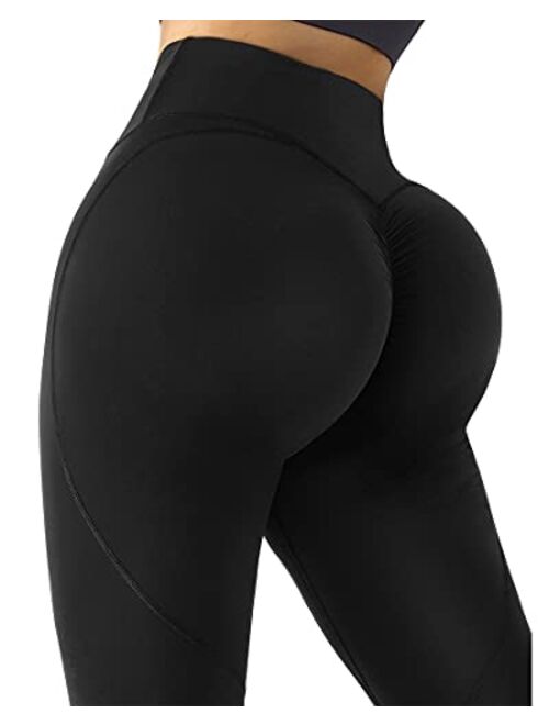 SUUKSESS Women Reflective High Waisted Running Leggings with Pockets Yoga Pants