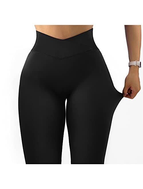 SUUKSESS Women Reflective High Waisted Running Leggings with Pockets Yoga Pants