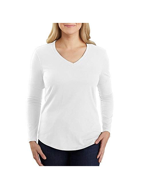 Carhartt Women's Relaxed Fit Midweight Long-Sleeve V-Neck T-Shirt